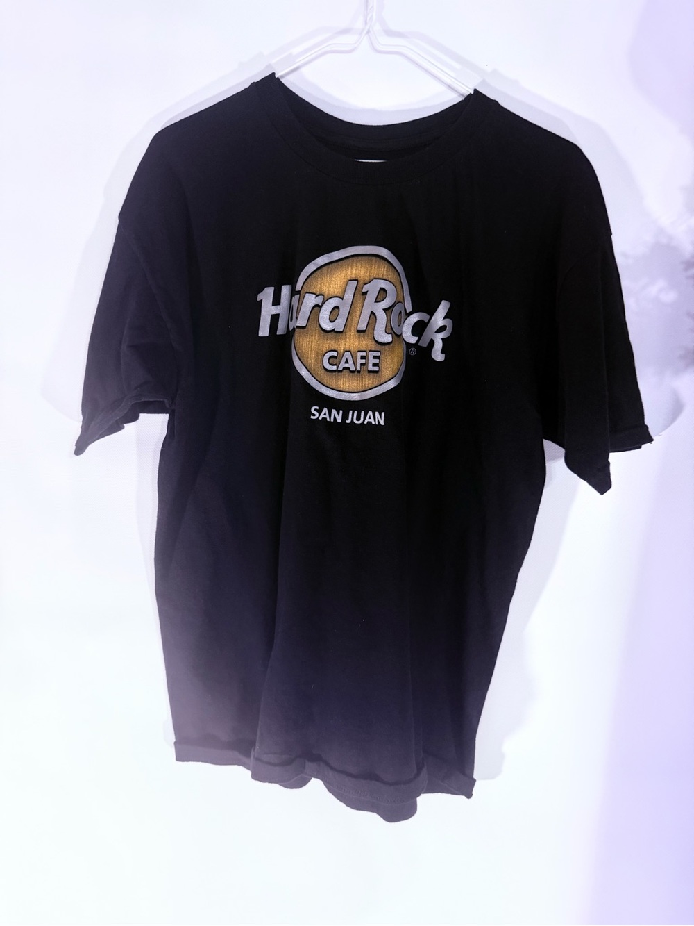 Hard Rock Cafe Black T-Shirt with Gold Logo - San Juan